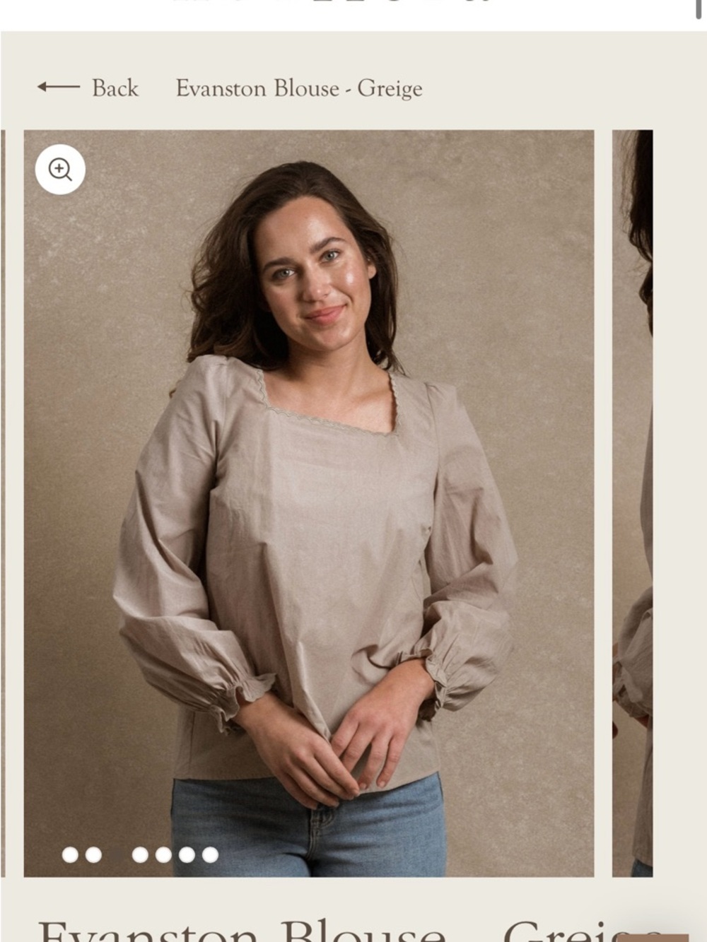 Evanston Blouse - Greige Long-Sleeve Women's Top